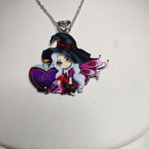 Fairy Witch Pendant Necklace Cottagecore Goblincore Gothic Grunge Gamer Cosplay